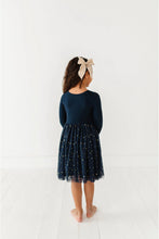 Load image into Gallery viewer, Kids Party Dress - Girls Navy Tulle Holiday Dress - Esme
