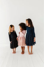 Load image into Gallery viewer, Kids Party Dress - Girls Navy Tulle Holiday Dress - Esme
