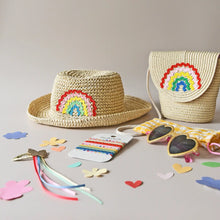 Load image into Gallery viewer, Ric Rac Rainbow Straw Bucket Hat
