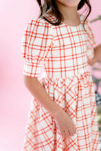 Load image into Gallery viewer, Puff Dress in Scarlet Plaid
