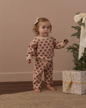Load image into Gallery viewer, Knit Pant in Poinsettia on a toddler girl, front view
