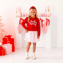 Load image into Gallery viewer, Candy Cane Scalloped Tutu Skirt
