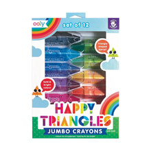 Load image into Gallery viewer, Happy Triangles Jumbo Crayons - Set of 12

