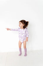 Load image into Gallery viewer, Leah Romper in Purple Girly Ghost
