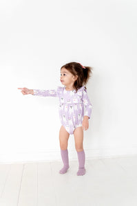 Leah Romper in Purple Girly Ghost