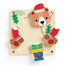 Load image into Gallery viewer, Christmas Festive Friends Wooden Puzzles Set of 4
