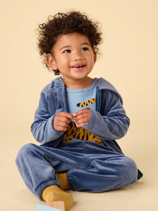 Easy Fit Velour Baby Joggers - Naval Blue