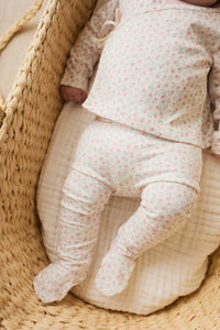 Organic Cotton Footed Pant - Posy Garden Pink