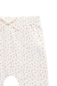 Organic Cotton Footed Pant - Posy Garden Pink