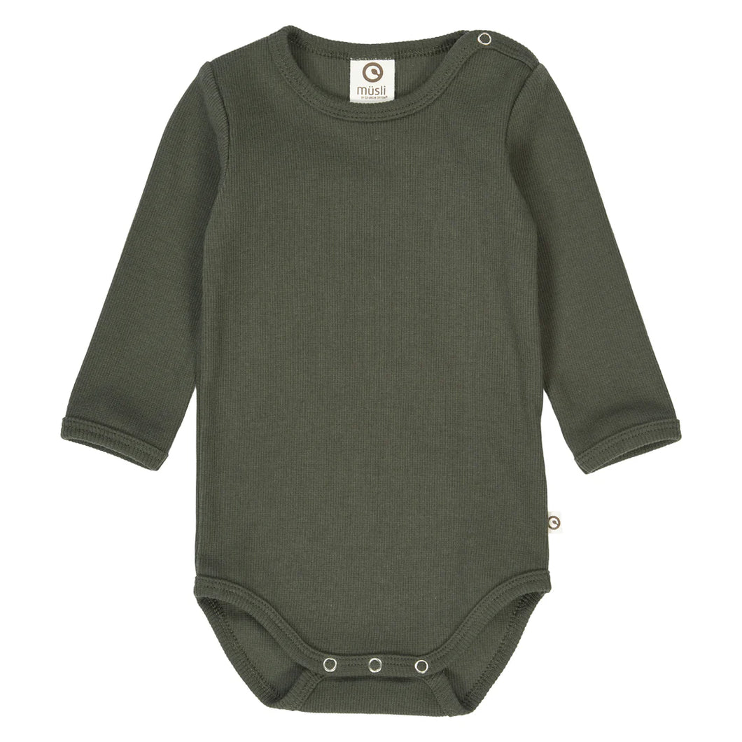 Cozy Me Rib Bodysuit - Deep Green
