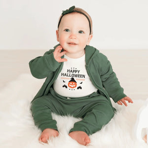 Graphic Organic Bodysuit - Halloween Pumpkin