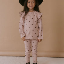 Load image into Gallery viewer, Organic Long Sleeve Top Set Of 2 - Hearts + Dusty Rose
