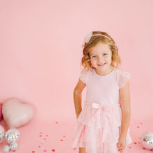 Load image into Gallery viewer, Flocked Heart Valentine's Day Tulle Bow Headband
