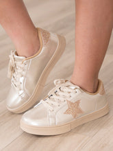 Load image into Gallery viewer, Holographic Sparkle Star Sneaker - Gold

