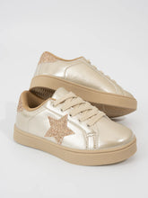 Load image into Gallery viewer, Holographic Sparkle Star Sneaker - Gold
