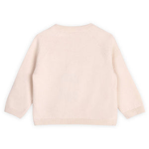 Horse Jacquard Sweater Knit Baby Pullover - Natural