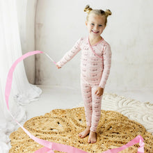 Load image into Gallery viewer, Print Long Sleeve Kimono Pajama Set Baby Rose Fair Carousel
