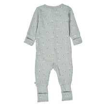 Load image into Gallery viewer, Stars Rib Bodysuit With Feet - Jasmin Blue
