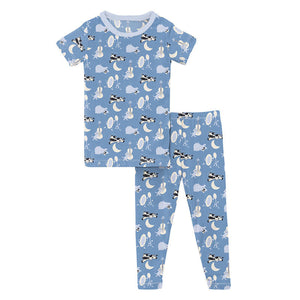 Short Sleeve Pajama Set Dream Blue Hey Diddle Diddle