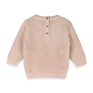 Little Dude Embroidered Sweater Knit Baby Pullover Oatmeal Heather