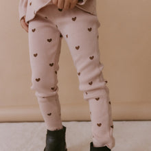 Load image into Gallery viewer, Organic Leggings Set Of 2 - Hearts + Dusty Rose
