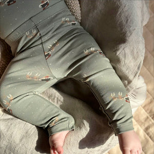 Christmas Printed Leggings - Shadow/Deep Green