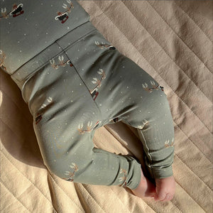 Christmas Printed Leggings - Shadow/Deep Green