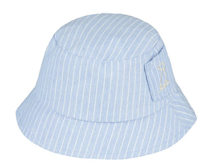 Fisherman Hat - Navy Seersucker Woven Hat