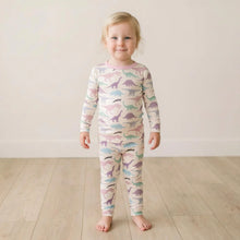 Load image into Gallery viewer, Print Long Sleeve Pajama Set - Lavender Dino Mumeum
