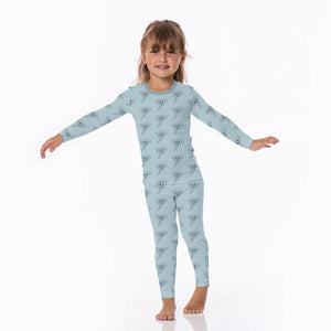 Print Long Sleeve Pajama Set Spring Sky Happy Tornado