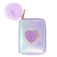 Load image into Gallery viewer, Shiny Heart Patch Wallet - Purple
