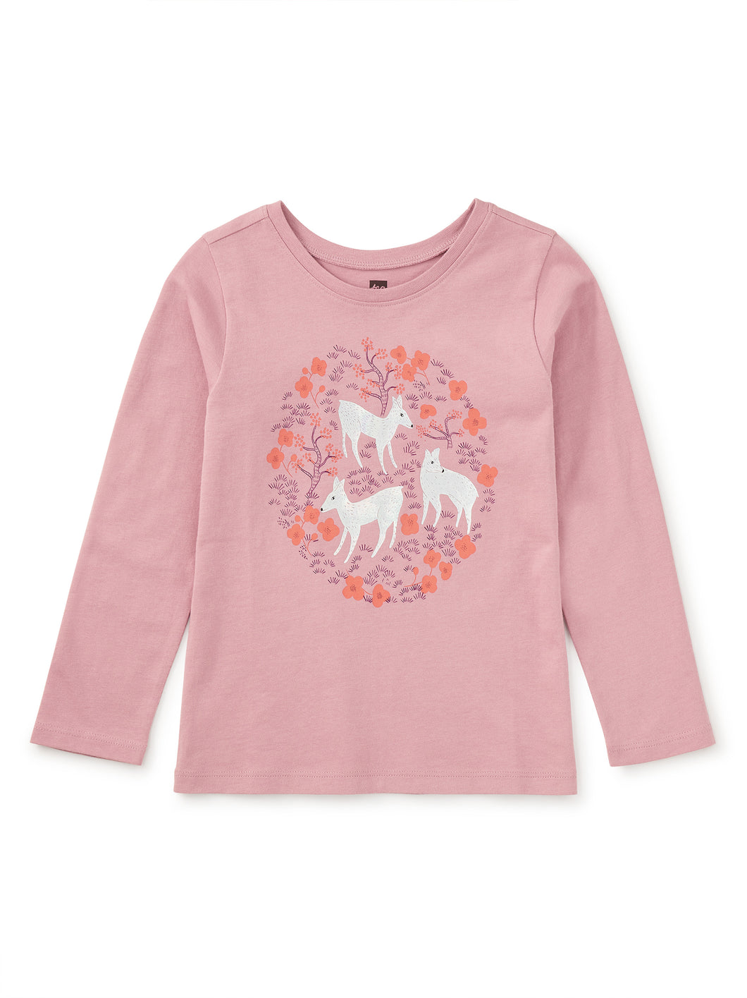 Pearly Deer Graphic Tee - Mauve Hydrangea With Deer