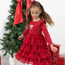 Load image into Gallery viewer, Christmas Pearl Long Sleeve Tutu Dress

