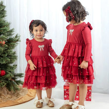 Load image into Gallery viewer, Christmas Pearl Long Sleeve Tutu Dress
