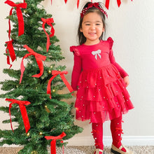Load image into Gallery viewer, Christmas Pearl Long Sleeve Tutu Dress
