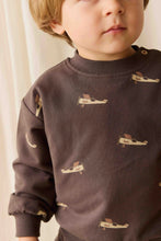 Load image into Gallery viewer, Organic Cotton Peyton Sweatshirt - Pilot, Planes Bistre
