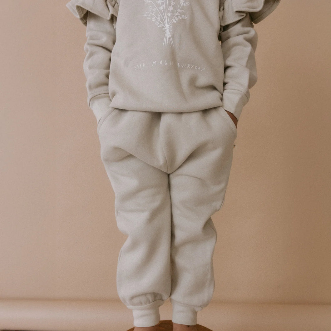 Organic Fleece Jogger Pants - Sage Green