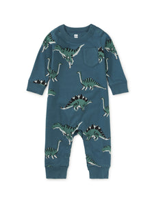Long Sleeve Pocket Baby Romper- Dynamic Dinos