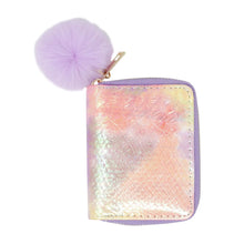 Load image into Gallery viewer, Shiny Tie Dye Mermaid Scale Wallet - Purple
