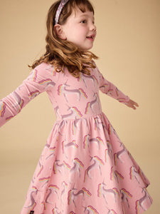 Printed Ballet Dress - Rainbow Unicorn