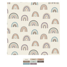 Load image into Gallery viewer, Print Muffin Ruffle Footie w/2 Way Zipper - Earthy Rainbows
