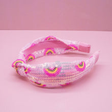 Load image into Gallery viewer, Sequin Knot Headband - Rainbow
