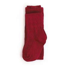 Load image into Gallery viewer, Crimson Cable Knit Tights
