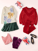 Load image into Gallery viewer, Velour Ruffle Tunic Top - Red
