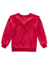 Load image into Gallery viewer, Velour Ruffle Tunic Top - Red
