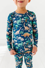 Load image into Gallery viewer, Kids Bamboo Pajamas - Bamboo Fall Clothing - Arlo Dinosaur
