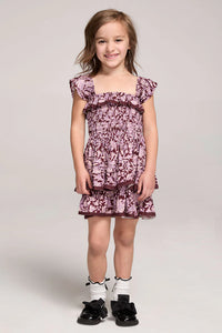 Ruffle Sleeve Mini Dress Sangria