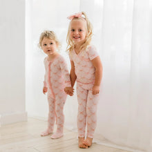 Load image into Gallery viewer, Print Muffin Ruffle Footie With 2 Way Zipper - Shrinking Violet Bow Lattice
