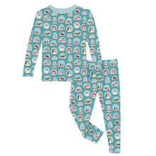 Load image into Gallery viewer, Print Long Sleeve Pajama Set - Glacier Snow Globes
