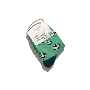 Kids Socks That Protect Sports Green Soccer Balls